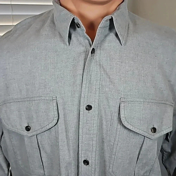 Filson Lightweight Alaskan Guide Shirt Light Heather Gray 3XL - Picture 3 of 6